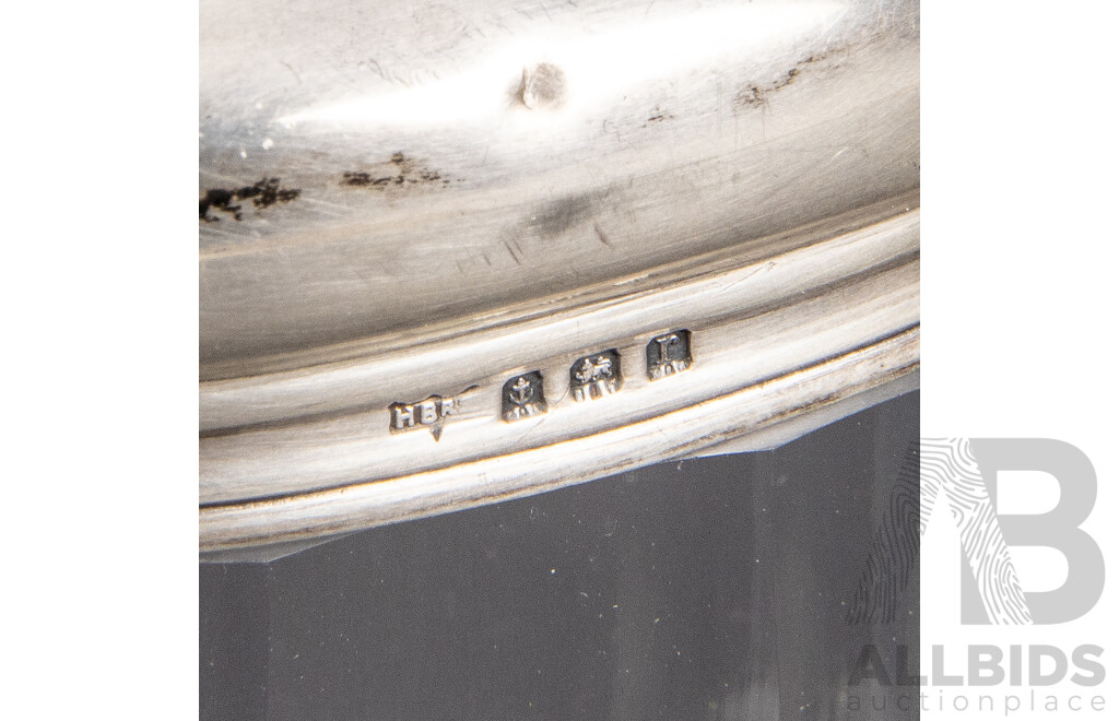 Antique Sterling Silver Bulbous Scent Bottle, Walker & Hall, Birmingham, 1906 and Powder Jar, Hardy Brothers, Birmingham, 1916