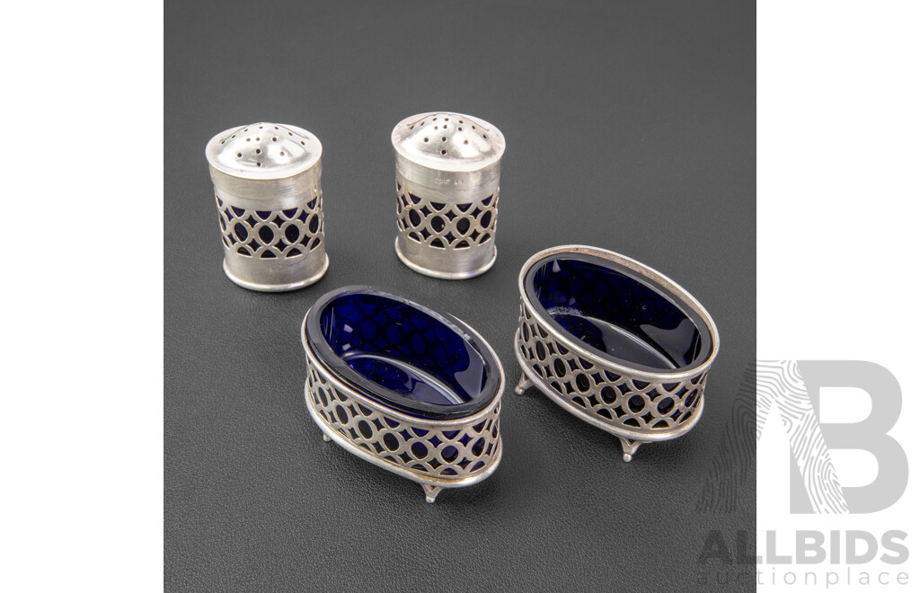 Antique Sterling Silver Cruet Set, Stokes & Ireland Ltd, Chester