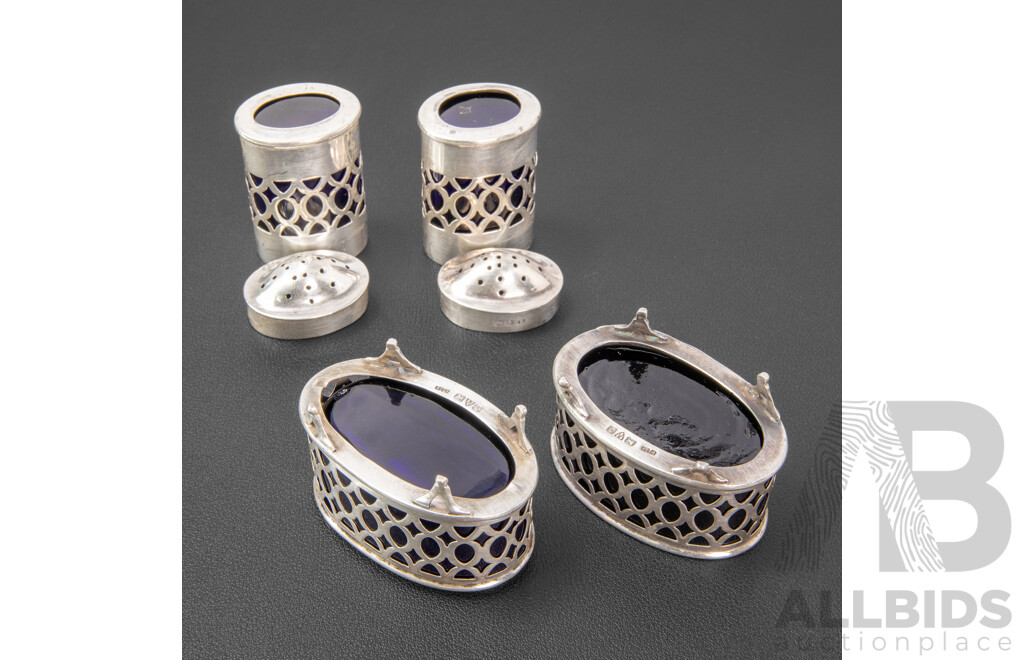 Antique Sterling Silver Cruet Set, Stokes & Ireland Ltd, Chester