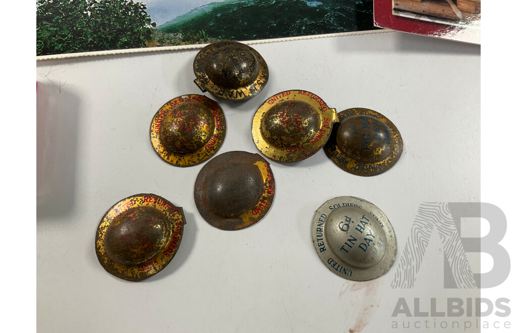 Australian 22ct God Plated Pennies Two Up Set, Collection of Vintage International Post Cards, Antique and Vintage Charity Pins and Badges, 1971 Disney Pictorial Souvenir..............