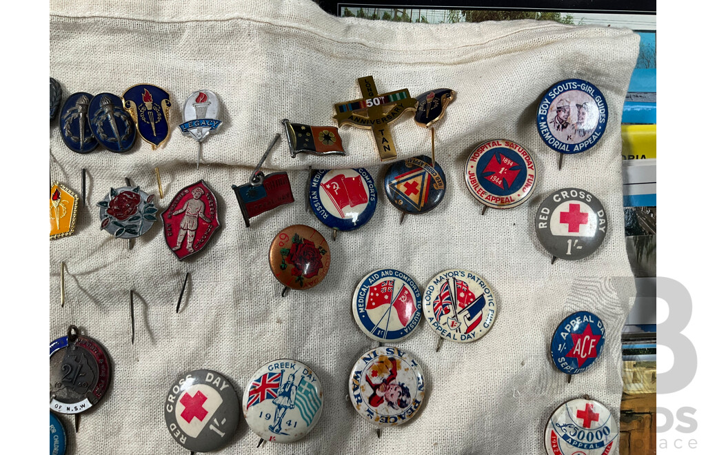 Australian 22ct God Plated Pennies Two Up Set, Collection of Vintage International Post Cards, Antique and Vintage Charity Pins and Badges, 1971 Disney Pictorial Souvenir..............