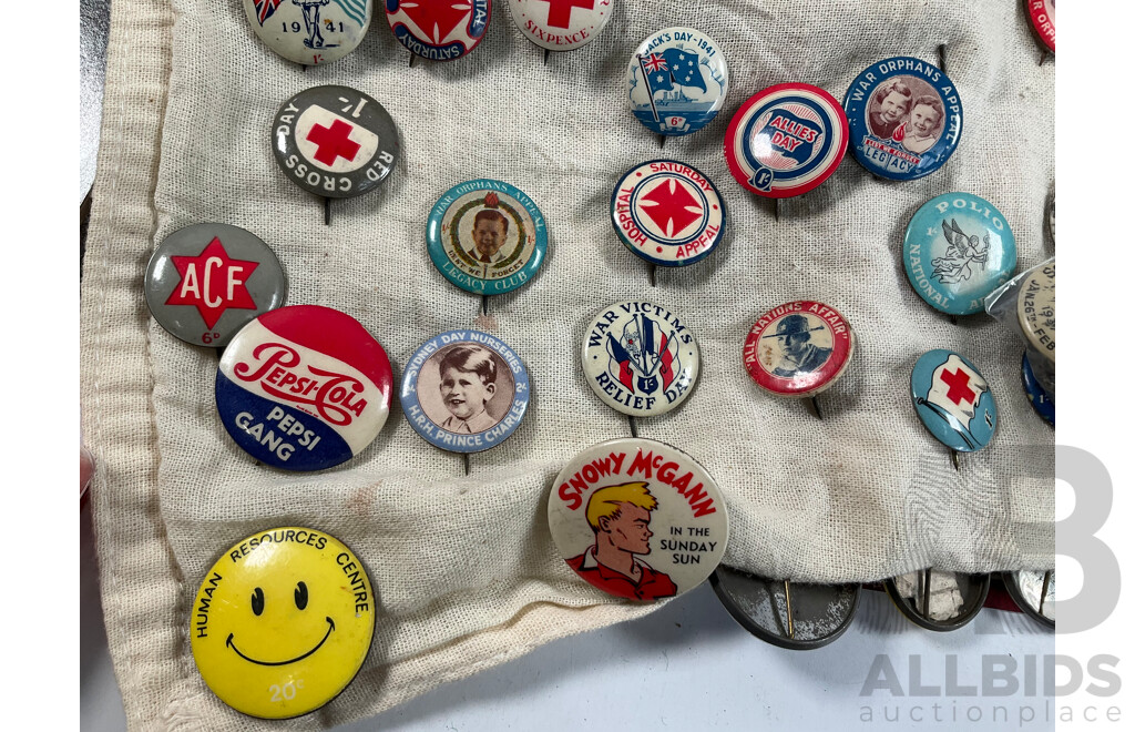 Australian 22ct God Plated Pennies Two Up Set, Collection of Vintage International Post Cards, Antique and Vintage Charity Pins and Badges, 1971 Disney Pictorial Souvenir..............