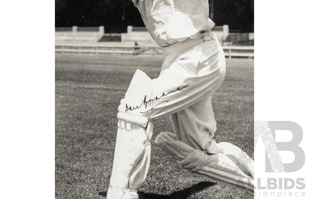 Donald Bradman (20th Century, Australian, 1908-2001), Lot of Bradman Memorabilia Including Facsimile Signed & Framed Photograph and More, 52H x 42W cm (frame)