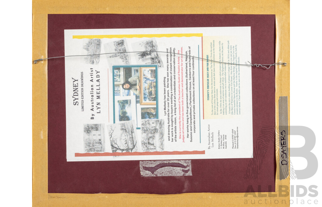 Lyn Mellady (20th Century, Australian), Garrison Church, Original Editioned & Signed Reproduction Print After Original Drawing, 34H x 41W cm (frame)