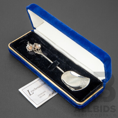 Harris & Son Leschenaultia Sterling Silver Teaspoon, Made in Australia