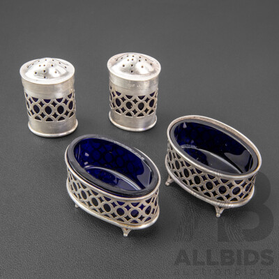 Antique Sterling Silver Cruet Set, Stokes & Ireland Ltd, Chester