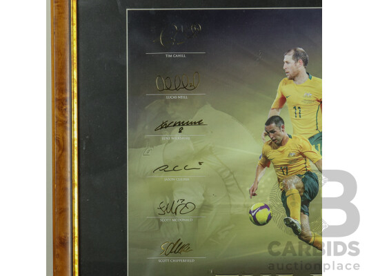 Official 'The Road to South Africa' Qantas Socceroos Limited Edition Print Commemorating the Australian National Soccer Team's 2010 FIFA World Cup Campaign, 62H x 107W cm (frame)