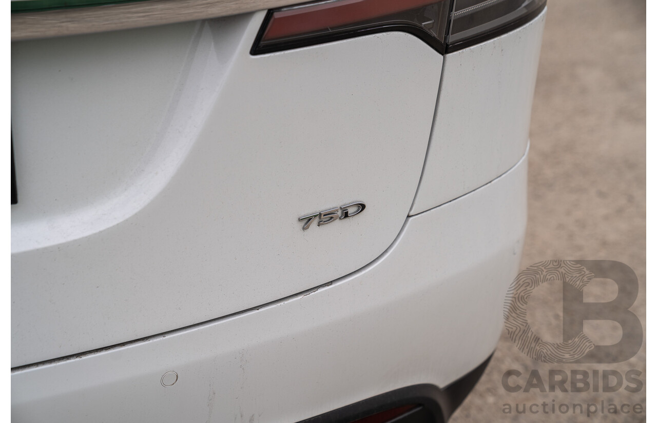 05/2018 Tesla Model X 75D (AWD) 75XB MY18 4d Wagon Pearl White Dedicated Electric EV - 245kw