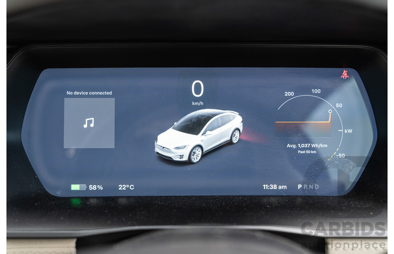 05/2018 Tesla Model X 75D (AWD) 75XB MY18 4d Wagon Pearl White Dedicated Electric EV - 245kw