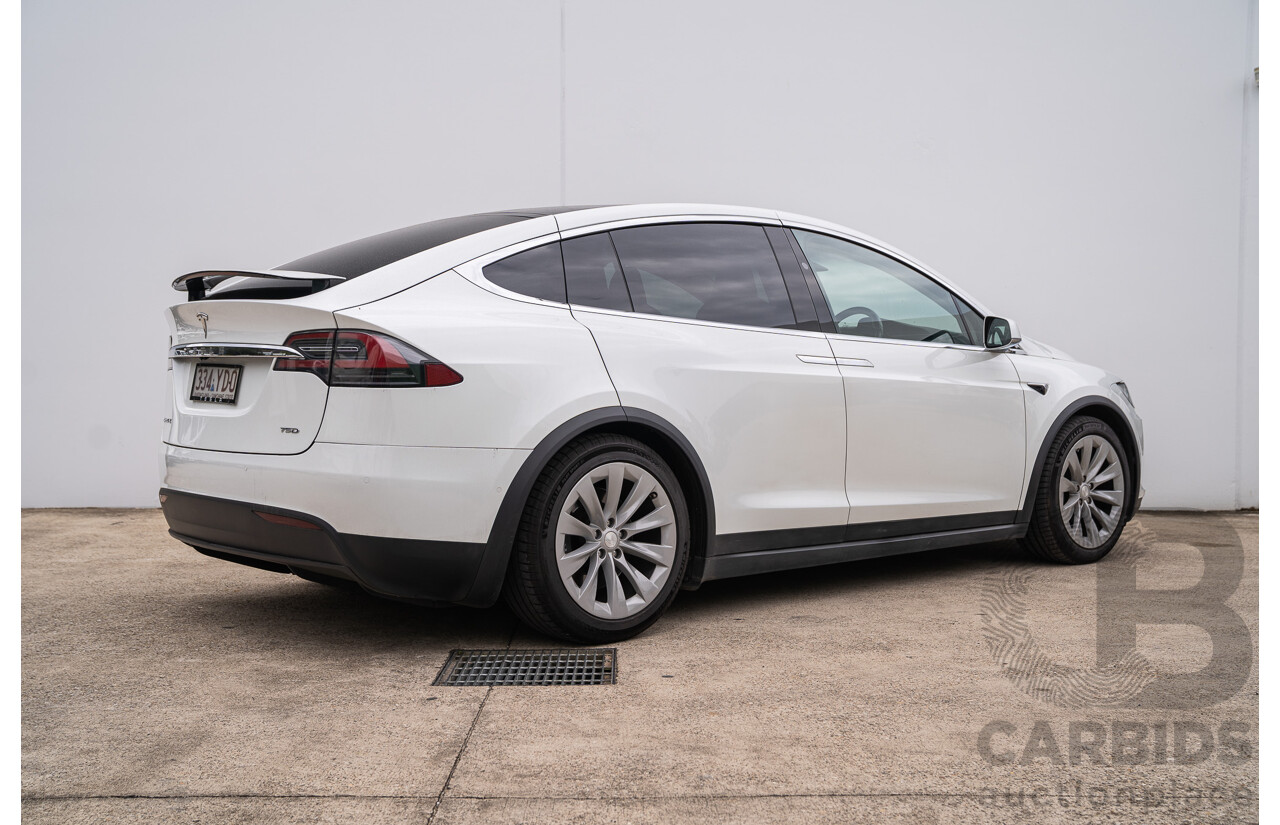 05/2018 Tesla Model X 75D (AWD) 75XB MY18 4d Wagon Pearl White Dedicated Electric EV - 245kw