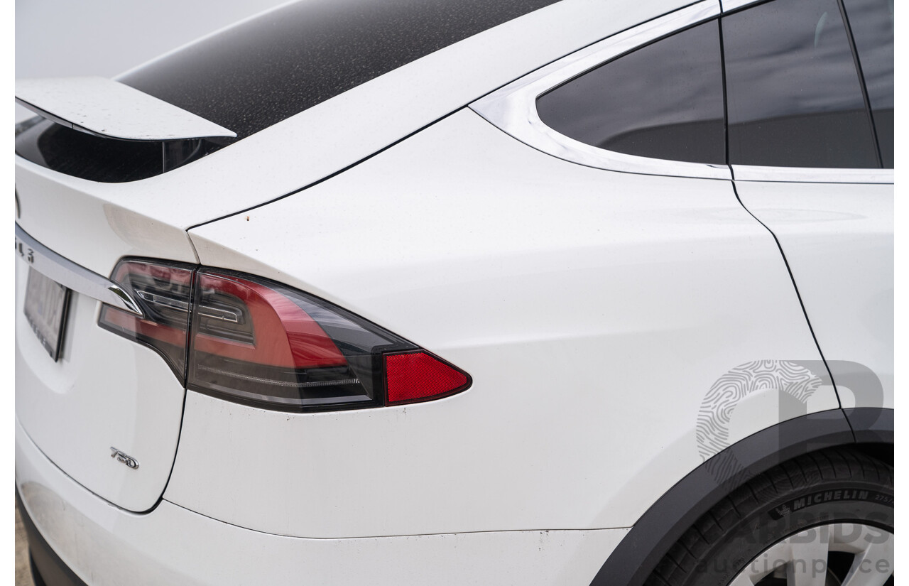 05/2018 Tesla Model X 75D (AWD) 75XB MY18 4d Wagon Pearl White Dedicated Electric EV - 245kw