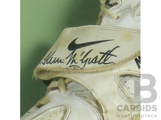 Glenn McGrath Australian Test Cricketer Signed Framed Match-Worn Cricket Spikes