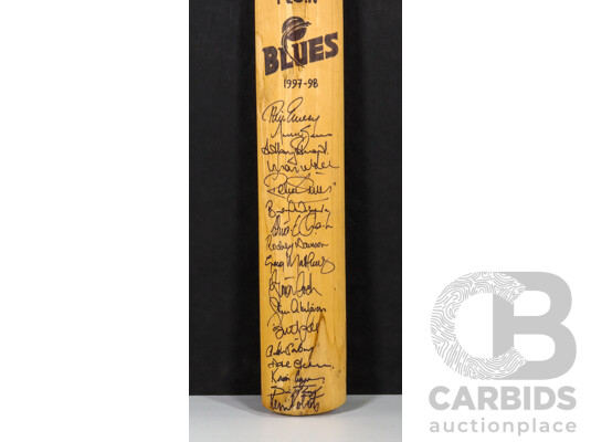 1997-98 NSW Pura Milk Blues Team Hand Signed Cricket Bat