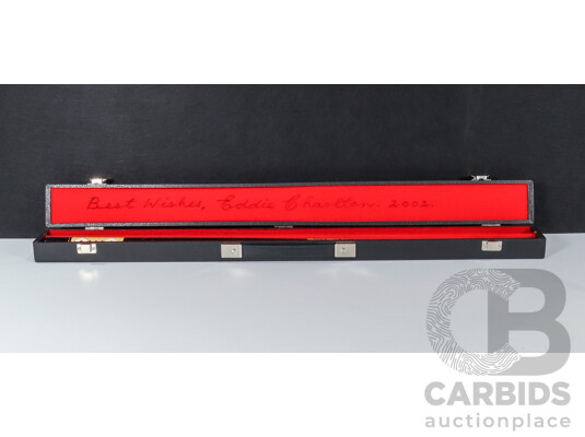 Eddie Charlton World Snooker Championship Finalist Signed Cue & Carry Case