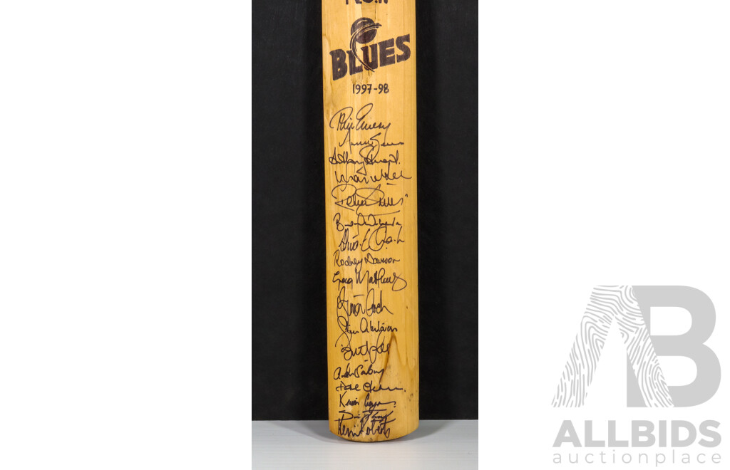 1997-98 NSW Pura Milk Blues Team Hand Signed Cricket Bat