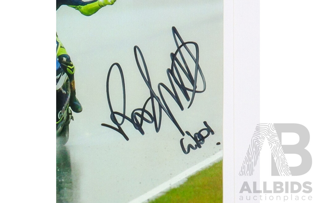 Nine-Time MotoGP World Champion Valentino Rossi Signed Framed Photo
