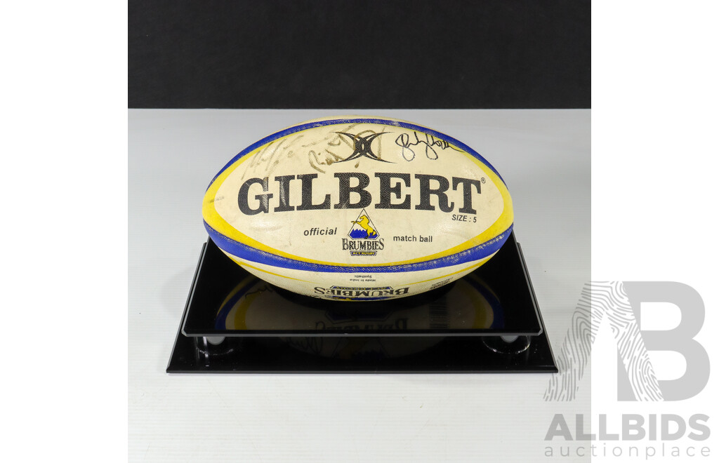 ACT Brumbies 2004 Super 12 Grand Final Signed Match Ball & Safeguard Global ACT Brumbies Signed Jersey Collection