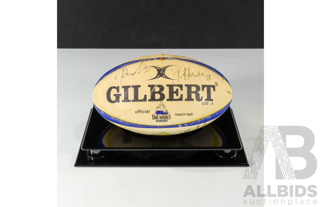 ACT Brumbies 2004 Super 12 Grand Final Signed Match Ball & Safeguard Global ACT Brumbies Signed Jersey Collection