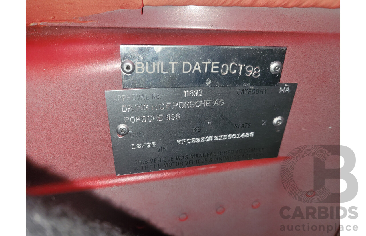 12/1998 Porsche Boxster 2d Roadster Rosso Red 2.5L