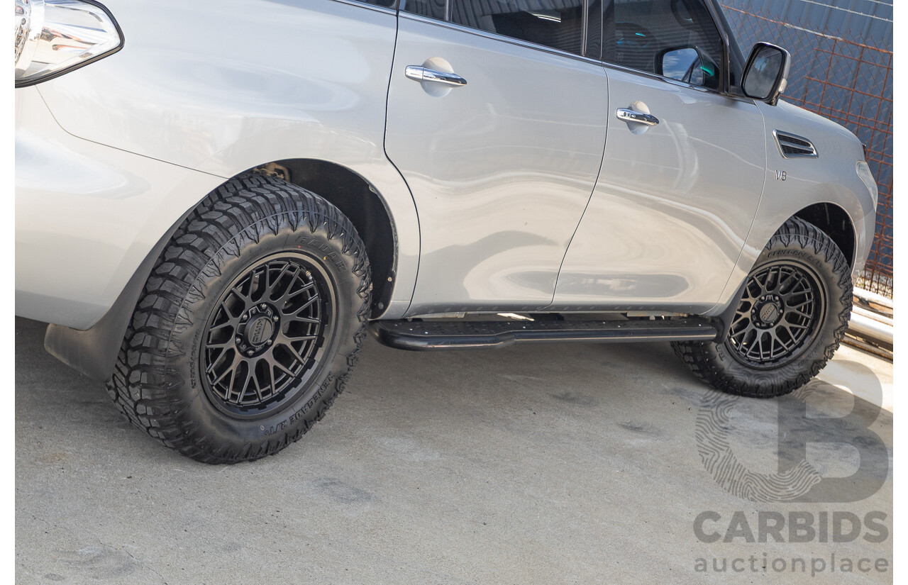 9/2015 Nissan Patrol Ti (4x4) Y62 Series 2 4d Wagon Brilliant Silver Metallic V8 5.6L