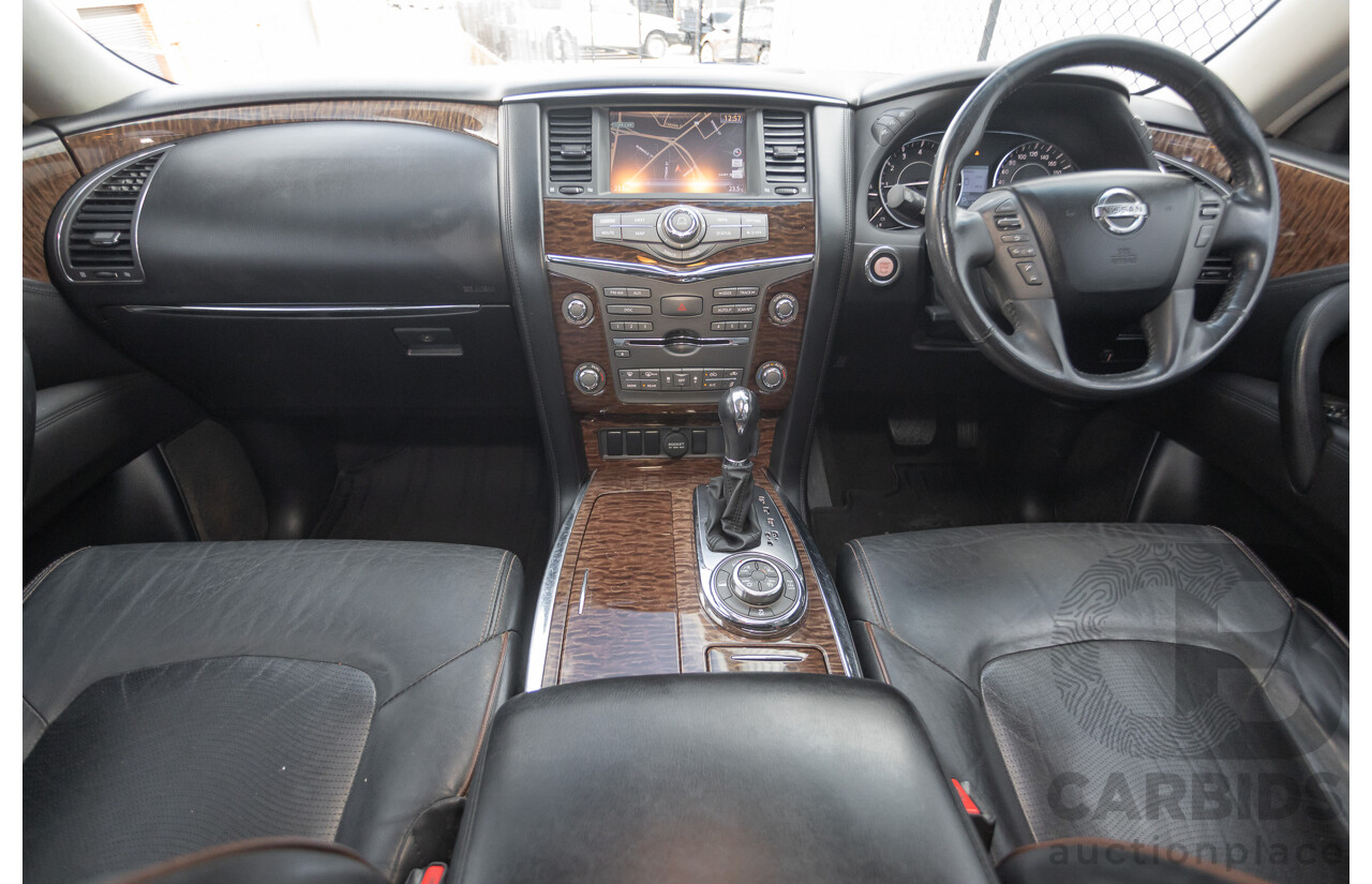 9/2015 Nissan Patrol Ti (4x4) Y62 Series 2 4d Wagon Brilliant Silver Metallic V8 5.6L