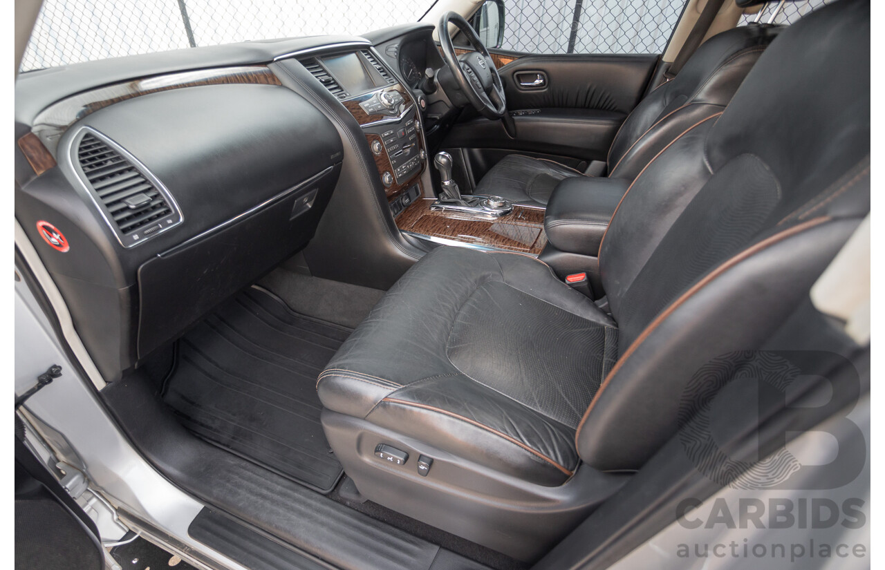 9/2015 Nissan Patrol Ti (4x4) Y62 Series 2 4d Wagon Brilliant Silver Metallic V8 5.6L