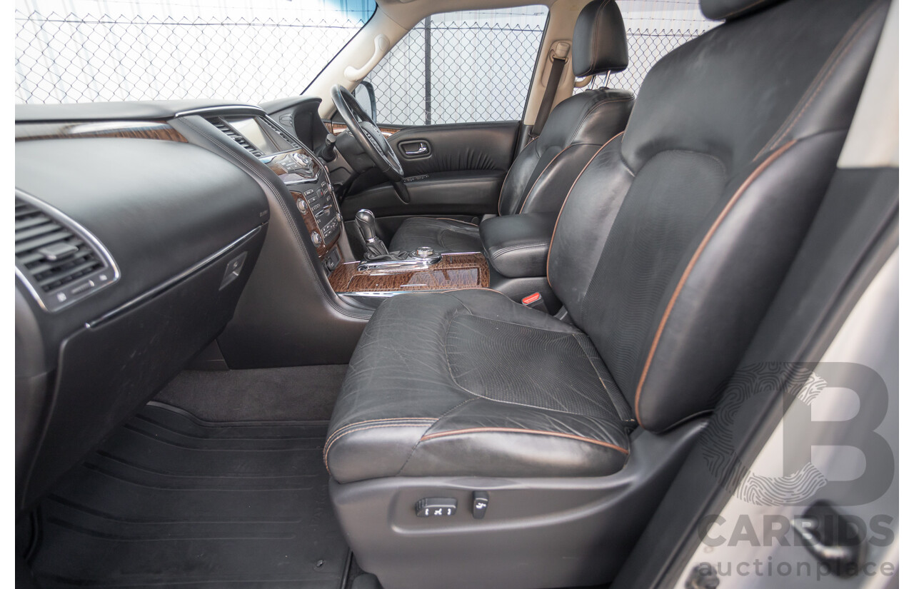 9/2015 Nissan Patrol Ti (4x4) Y62 Series 2 4d Wagon Brilliant Silver Metallic V8 5.6L