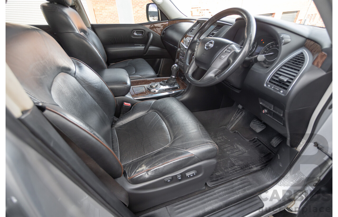 9/2015 Nissan Patrol Ti (4x4) Y62 Series 2 4d Wagon Brilliant Silver Metallic V8 5.6L