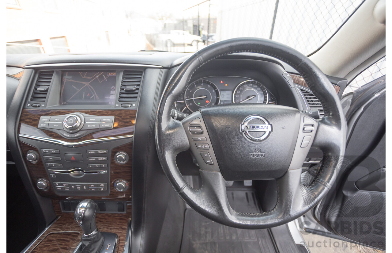 9/2015 Nissan Patrol Ti (4x4) Y62 Series 2 4d Wagon Brilliant Silver Metallic V8 5.6L