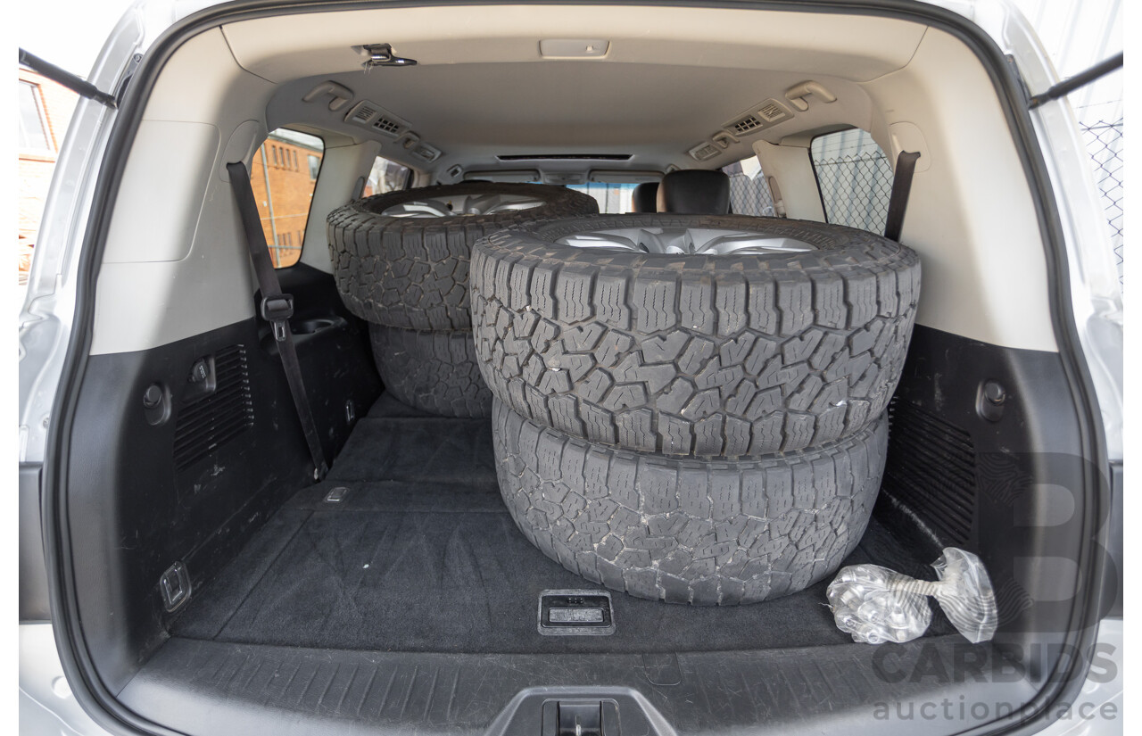 9/2015 Nissan Patrol Ti (4x4) Y62 Series 2 4d Wagon Brilliant Silver Metallic V8 5.6L
