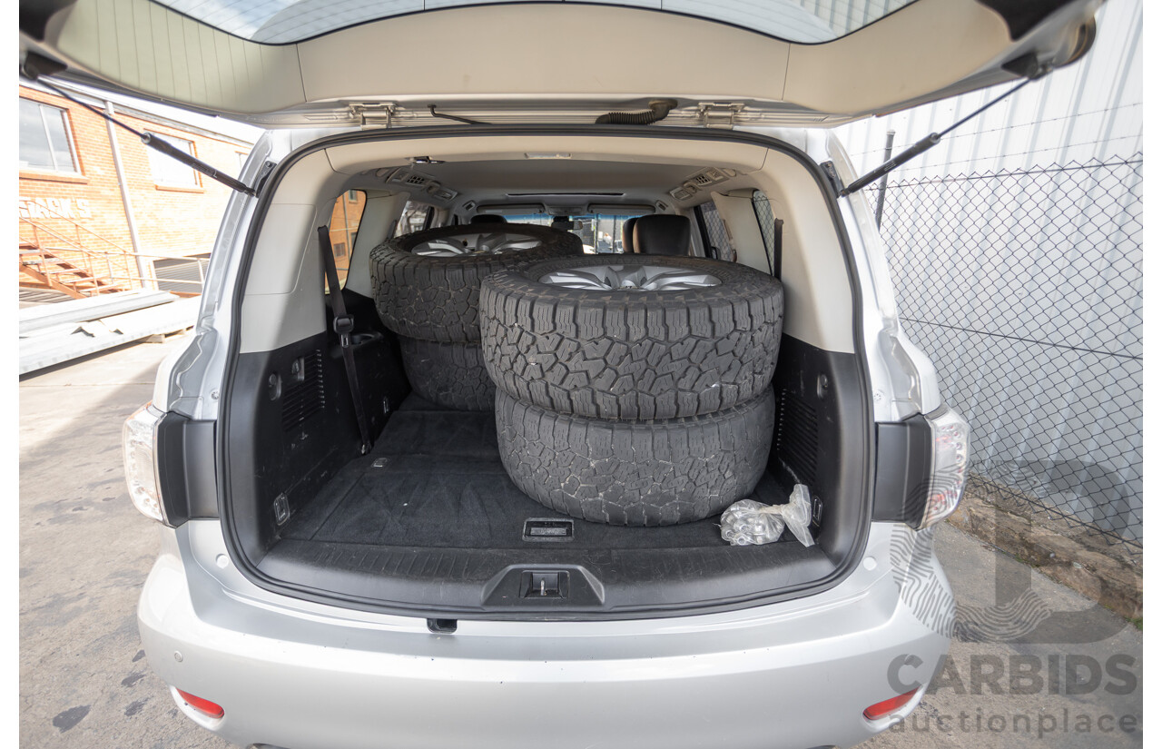 9/2015 Nissan Patrol Ti (4x4) Y62 Series 2 4d Wagon Brilliant Silver Metallic V8 5.6L