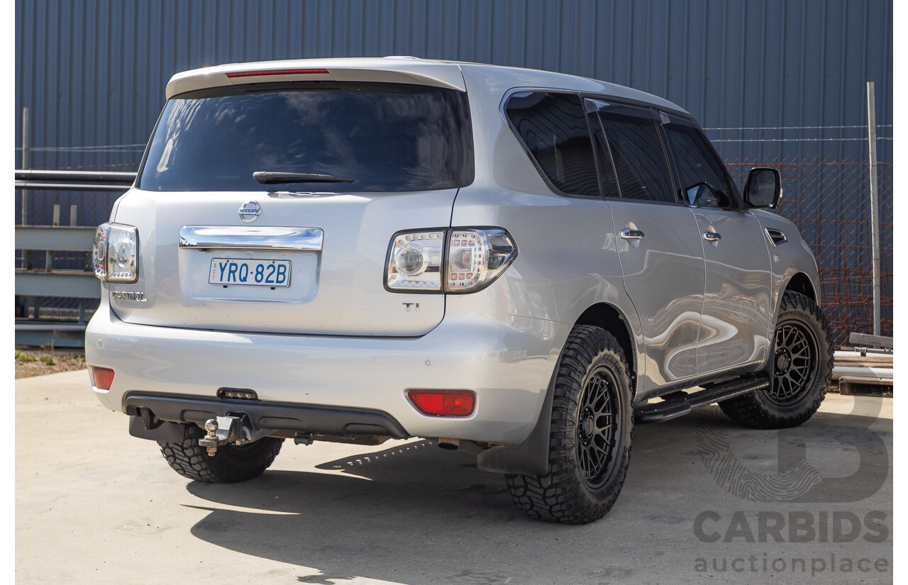 9/2015 Nissan Patrol Ti (4x4) Y62 Series 2 4d Wagon Brilliant Silver Metallic V8 5.6L