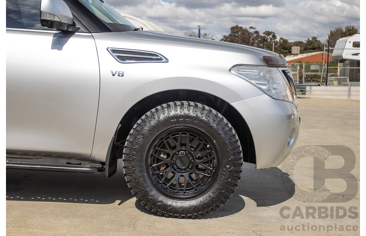 9/2015 Nissan Patrol Ti (4x4) Y62 Series 2 4d Wagon Brilliant Silver Metallic V8 5.6L