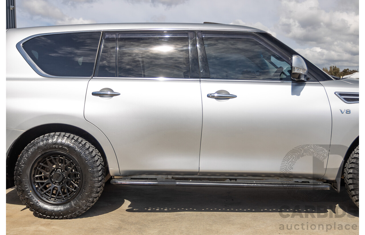 9/2015 Nissan Patrol Ti (4x4) Y62 Series 2 4d Wagon Brilliant Silver Metallic V8 5.6L