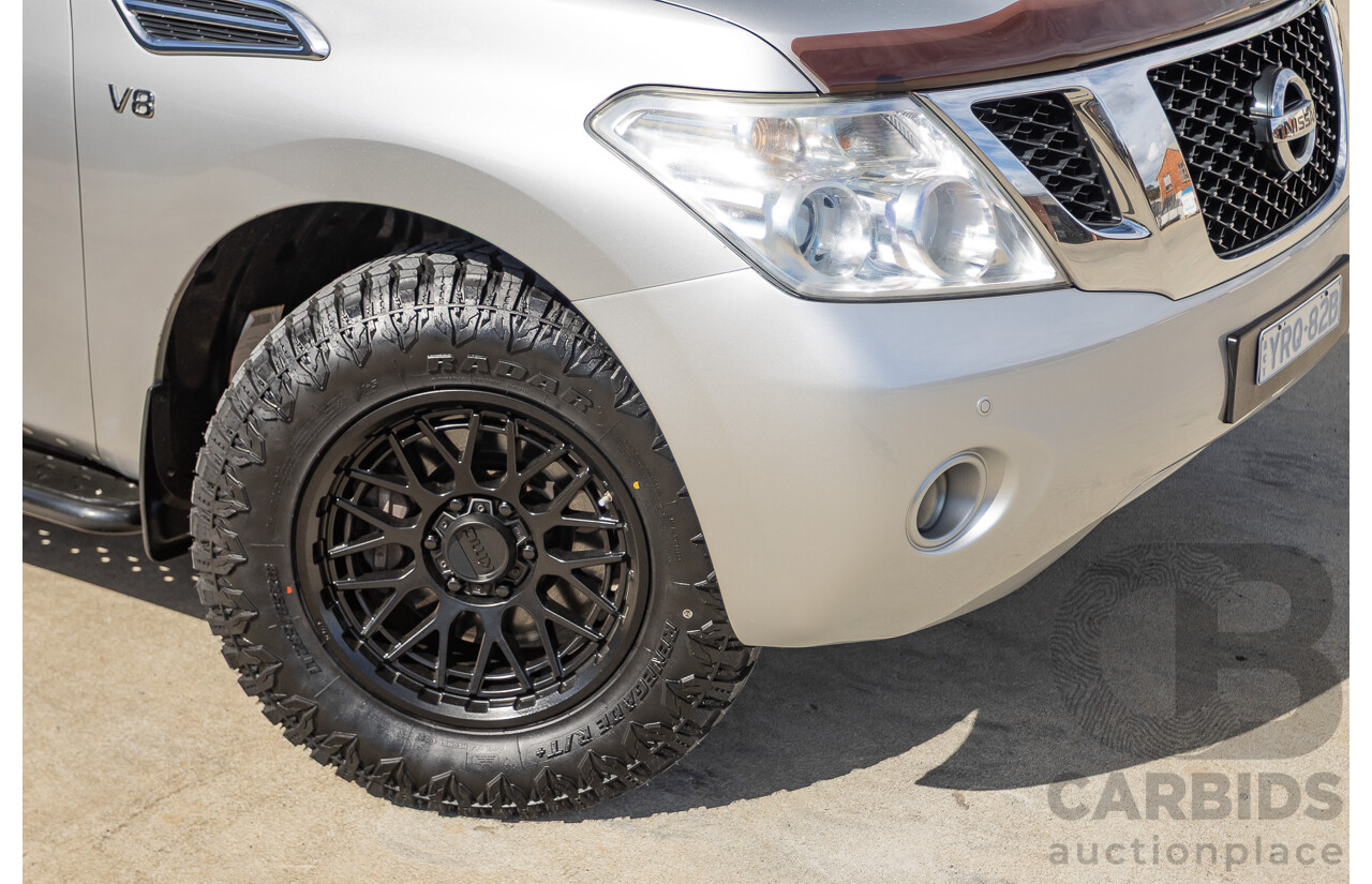9/2015 Nissan Patrol Ti (4x4) Y62 Series 2 4d Wagon Brilliant Silver Metallic V8 5.6L