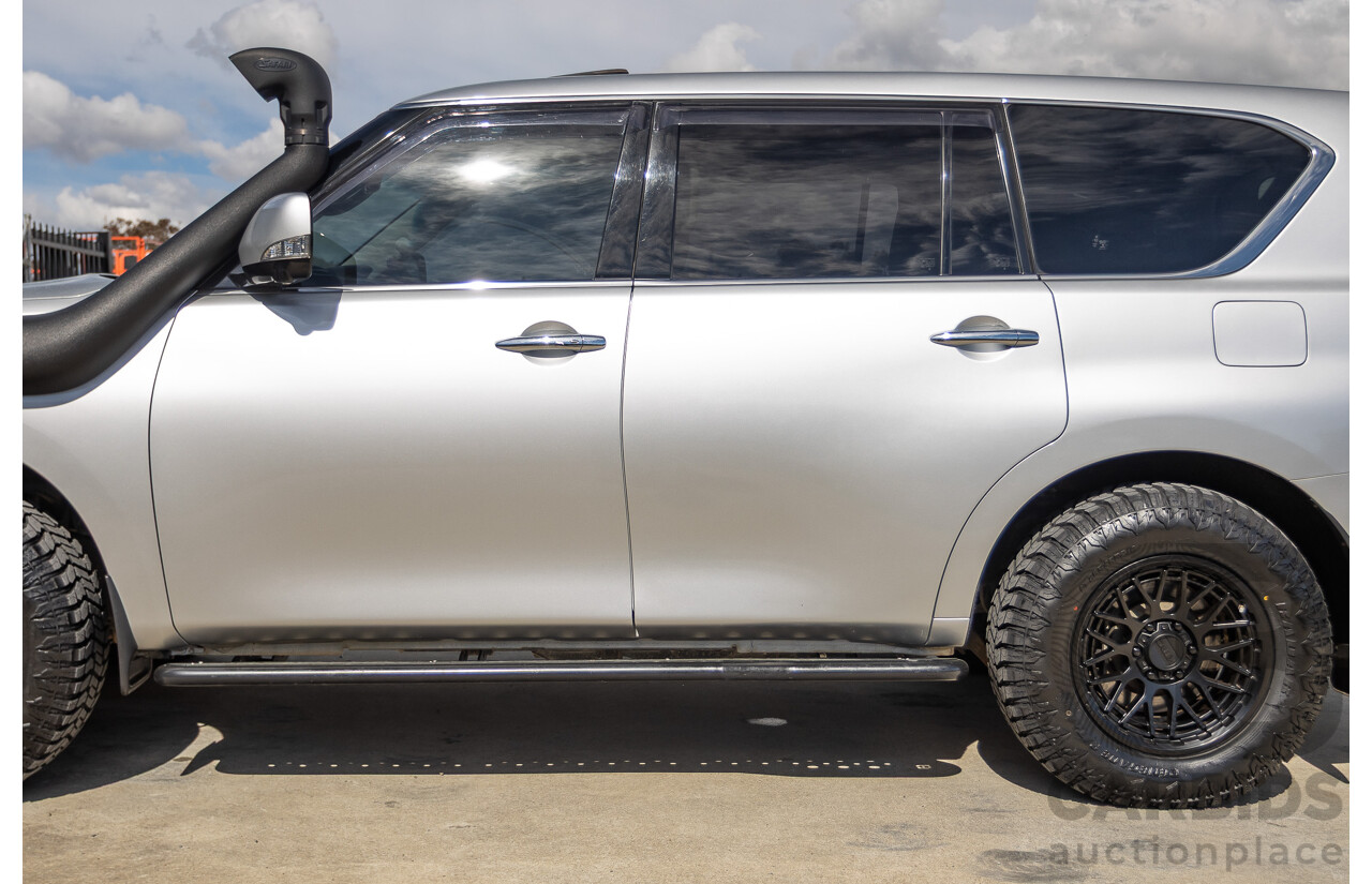 9/2015 Nissan Patrol Ti (4x4) Y62 Series 2 4d Wagon Brilliant Silver Metallic V8 5.6L