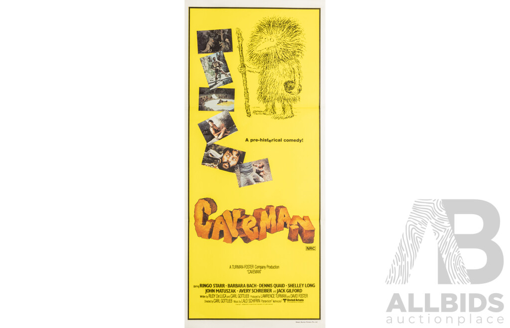 Caveman (1981), Original Australian Daybill Cinema Poster, Ringo Starr, Robert Burton Printers Pty. Ltd.