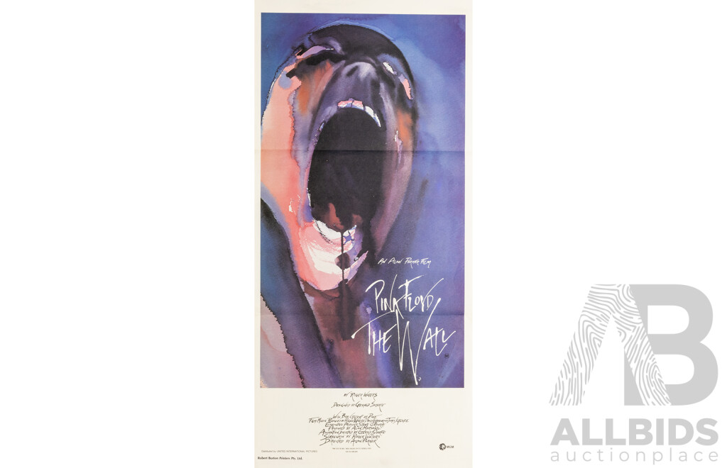 Pink Floyd: The Wall (1982), Original Australian Daybill Cinema Poster, Gerald Scarfe, Robert Burton Printers Pty. Ltd.