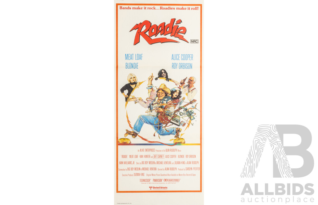 Meat Loaf in ‘Roadie’ (1980), Original Australian Daybill Cinema Poster, W. & B. Litho