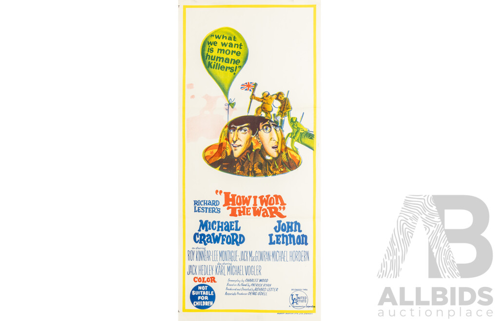 Richard Lester’s ‘How I Won the War’ (1967), Original Australian Daybill Cinema Poster, Featuring John Lennon