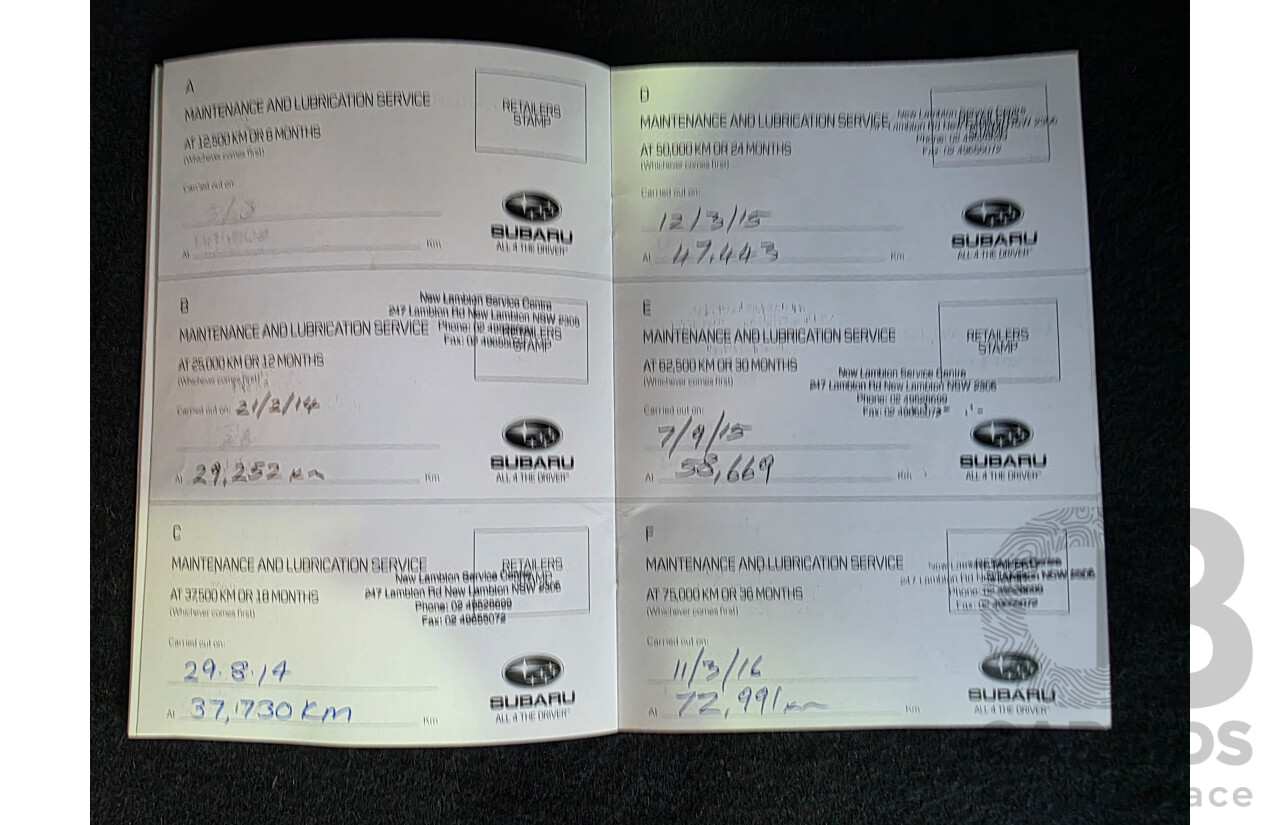 06/2012 Subaru Impreza 2.0i (AWD) MY12 5d Hatchback White 2.0L