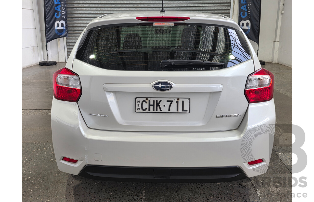 06/2012 Subaru Impreza 2.0i (AWD) MY12 5d Hatchback White 2.0L