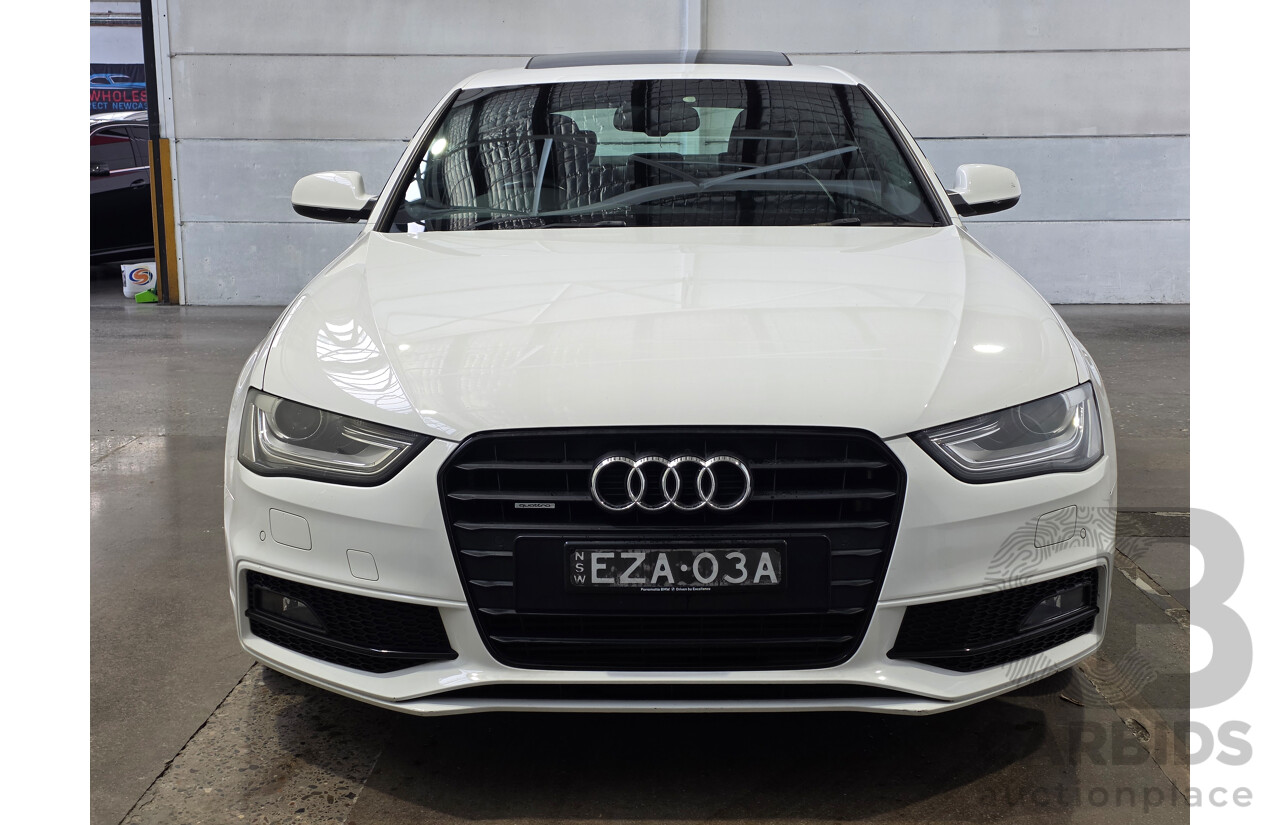 10/2013 Audi A4 2.0 TFSI QUATTRO AWD B8 (8K) MY14 4d Sedan White 2.0L
