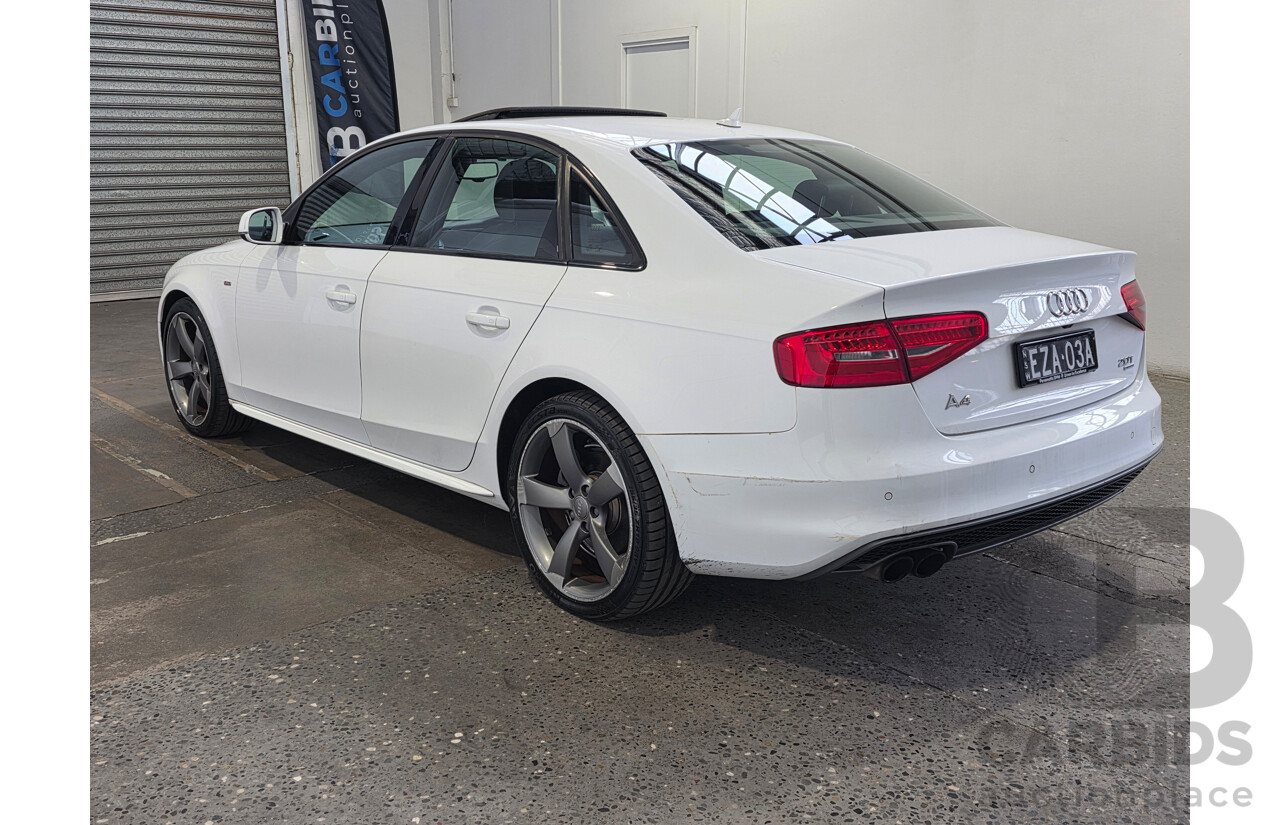 10/2013 Audi A4 2.0 TFSI QUATTRO AWD B8 (8K) MY14 4d Sedan White 2.0L