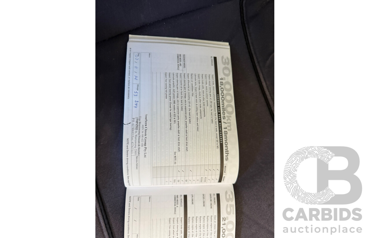 01/2013 Nissan Navara ST (4x4) D40 Dual Cab P/Up Black Turbo Diesel 2.5L