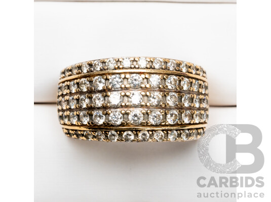 10ct Yellow Gold Diamond Cluster Ring - Size K