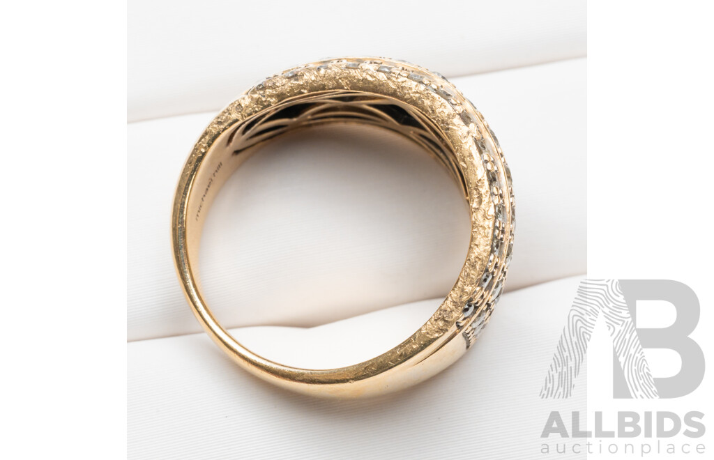 10ct Yellow Gold Diamond Cluster Ring - Size K