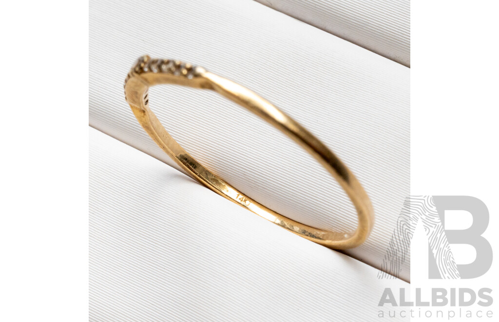 Vintage 14ct Yellow Gold & Diamond Fine Wedder - Size - L