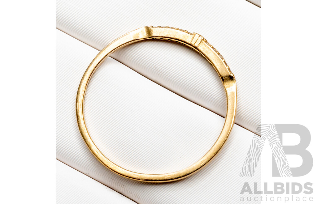 Vintage 14ct Yellow Gold & Diamond Fine Wedder - Size - L