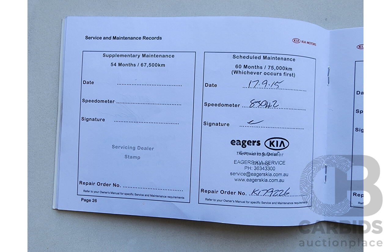 12/2010 Kia Sportage SLi (awd) SL 4d Wagon Red 2.4L